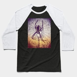 Spider Web in grunge Baseball T-Shirt